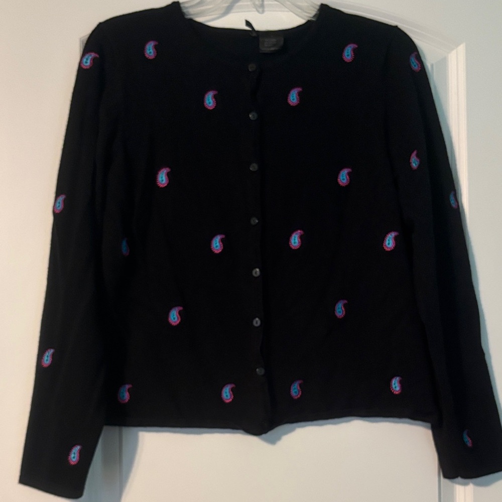 Etoile Chic Black Paisley Women's Cardigan